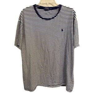 Polo Ralph Lauren Classic Fit Striped T Shirt Mens Size XL Short Sleeve White